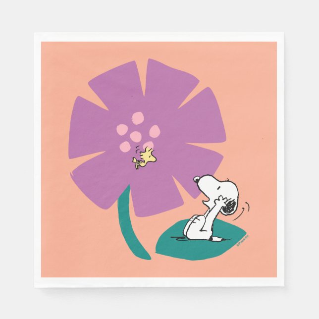 Peanuts | Illustrating Nature Purple Flower Napkins (Front)