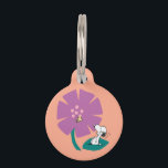 Peanuts | Illustrating Nature Purple Flower Pet ID Tag<br><div class="desc">Check out this fun Peanuts design featuring Snoopy and Woodstock.</div>