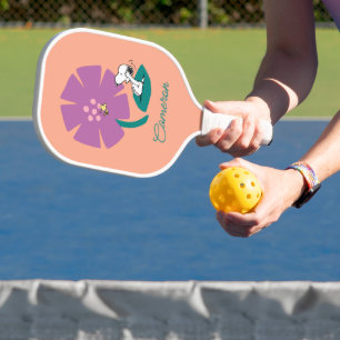 Peanuts Illustrating Nature Purple Flower Pickleball Paddle