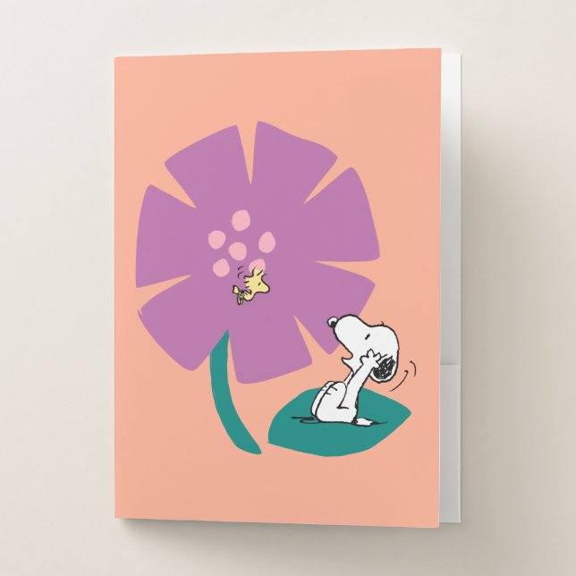 Peanuts | Illustrating Nature Purple Flower Pocket Folder (Front)