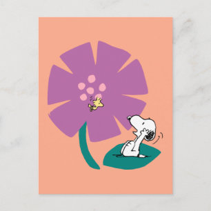 Peanuts Illustrating Nature Purple Flower Postcard