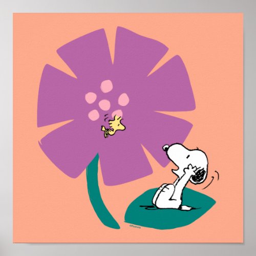 Peanuts  Illustrating Nature Purple Flower Poster