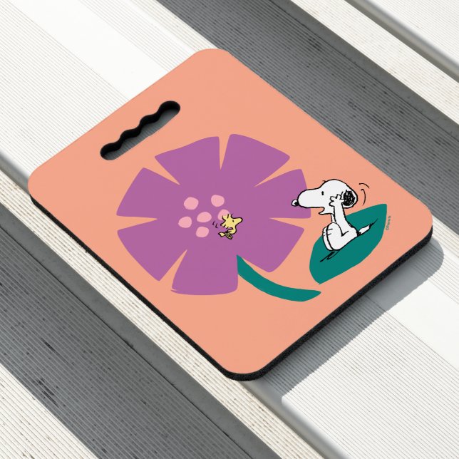 Peanuts | Illustrating Nature Purple Flower Seat Cushion (In Situ)
