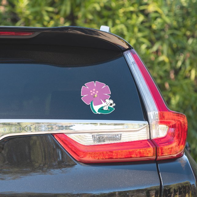 Peanuts | Illustrating Nature Purple Flower Sticker (Car Side)