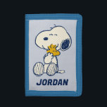 Peanuts In Bloom | Add Your Name Trifold Wallet<br><div class="desc">Take a look at this super cute design featuring Snoopy,  Woodstock,  Charlie Brown & Lucy in a colorful floral pattern.</div>