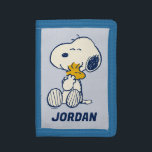Peanuts In Bloom | Add Your Name Trifold Wallet<br><div class="desc">Take a look at this super cute design featuring Snoopy,  Woodstock,  Charlie Brown & Lucy in a colorful floral pattern.</div>