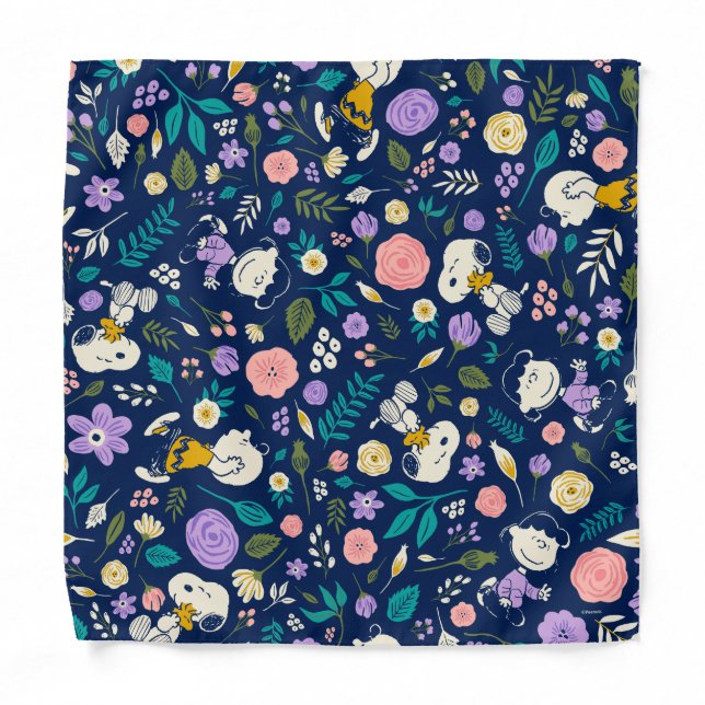 Peanuts In Bloom Pattern Bandana (Front)