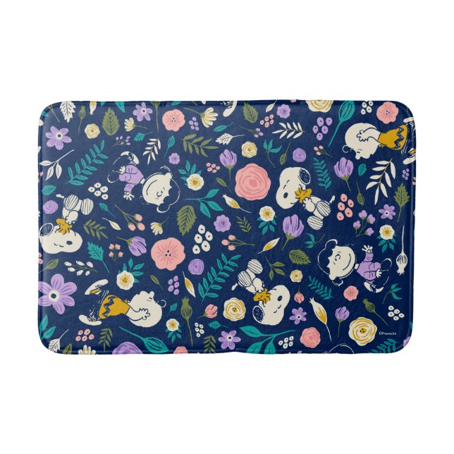 Peanuts In Bloom Pattern Bath Mat (Front)
