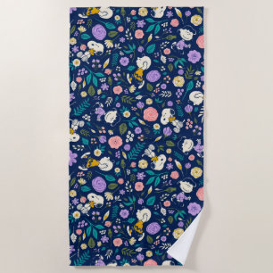 Peanuts In Bloom Pattern Beach Towel