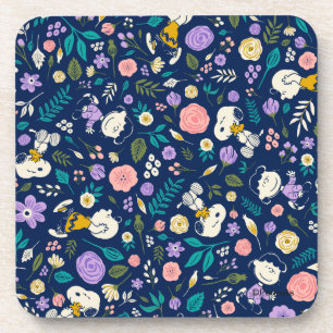 Peanuts In Bloom Pattern Beverage Coaster