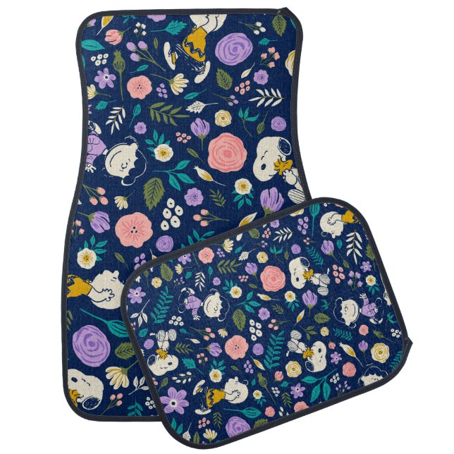 Peanuts In Bloom Pattern Car Floor Mat (Set)