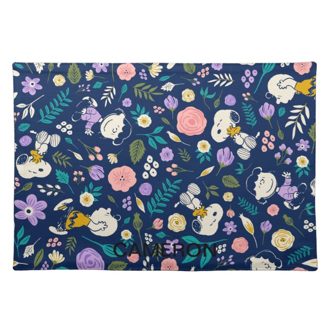 Peanuts In Bloom Pattern Cloth Placemat (Front)