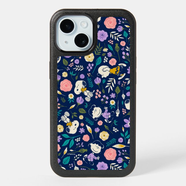 Peanuts In Bloom Pattern iPhone 15 Case (Back)