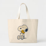 Peanuts In Bloom Pattern Large Tote Bag