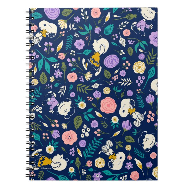 Peanuts In Bloom Pattern Notebook (Front)