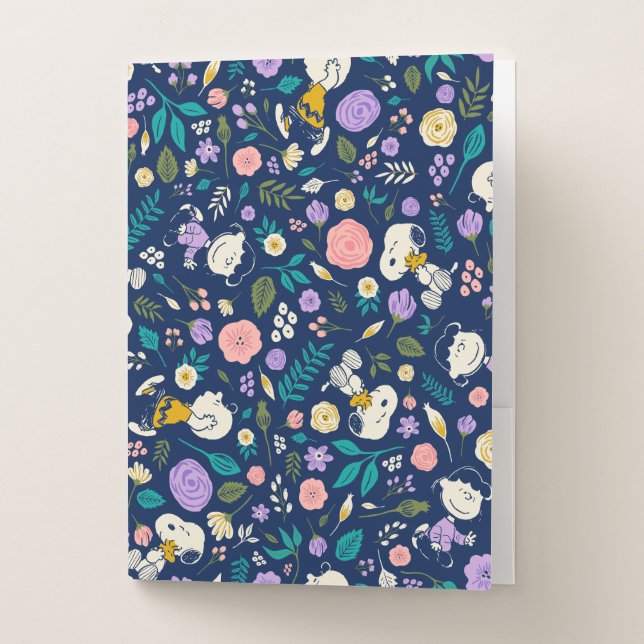 Peanuts In Bloom Pattern Pocket Folder (Front)