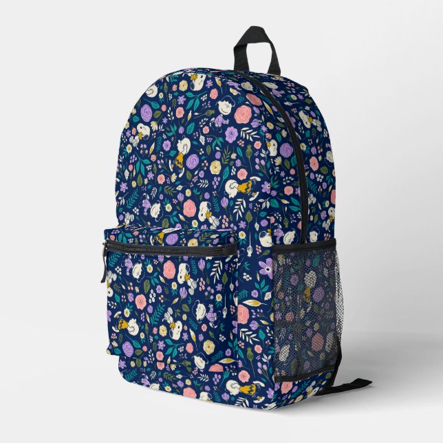 Peanuts In Bloom Pattern Printed Backpack (Back Corner Right)