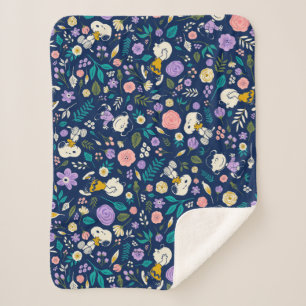 Peanuts In Bloom Pattern Sherpa Blanket