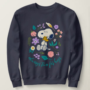 Peanuts In Bloom Snoopy & Woodstock Flower Hug Sweatshirt