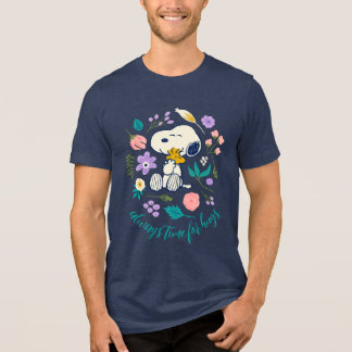 Peanuts In Bloom | Snoopy & Woodstock Flower Hug Tri-Blend Shirt
