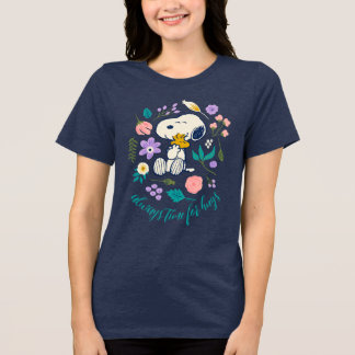 Peanuts In Bloom | Snoopy & Woodstock Flower Hug Tri-Blend Shirt