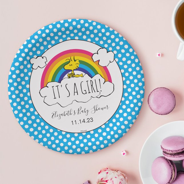 Peanuts | It's A Girl Baby Shower Paper Plates (Creator Uploaded)