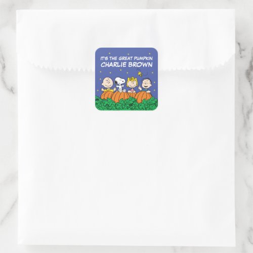 Peanuts  Its The Great Pumpkin Charlie Brown Square Sticker