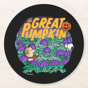 Peanuts It's the Great Pumpkin Round Paper Coaster
