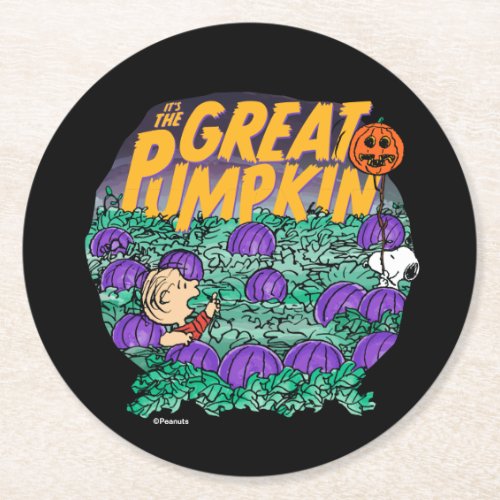 Peanuts  Its the Great Pumpkin Round Paper Coaster