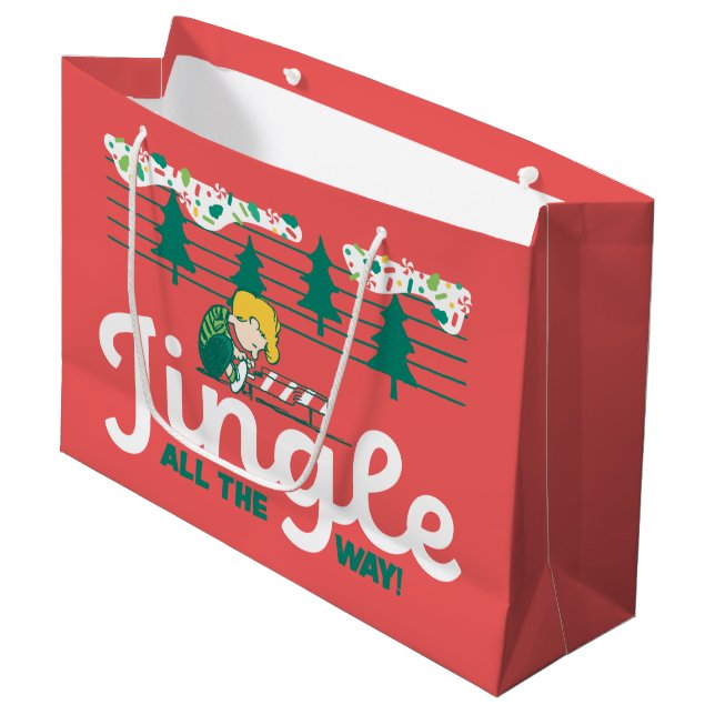 Peanuts | Jingle All the Way Large Gift Bag (Front Angled)