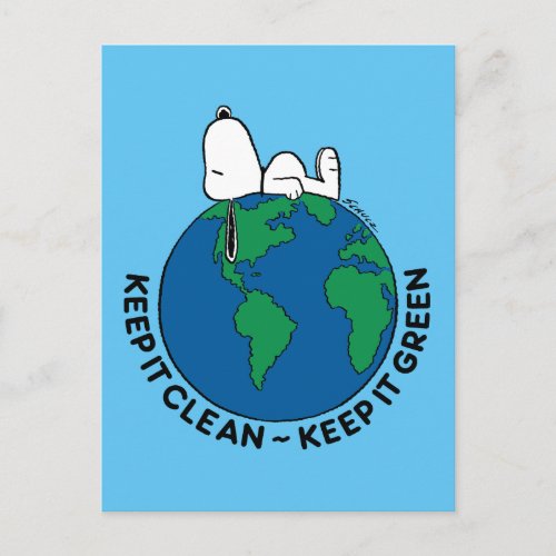 Peanuts  Keep It Clean Keep It Green Postcard