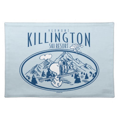 Peanuts  Killington Ski Resort Vermont Cloth Placemat