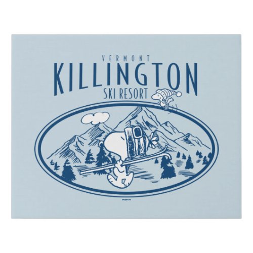 Peanuts  Killington Ski Resort Vermont Faux Canvas Print