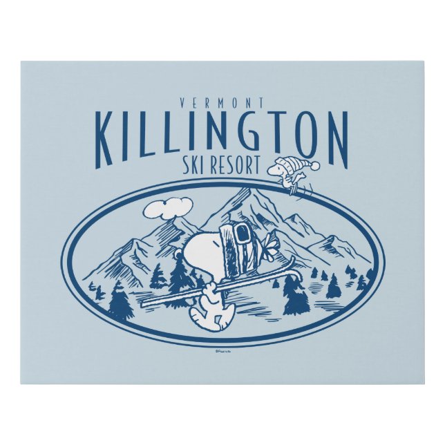 Peanuts | Killington Ski Resort Vermont Faux Canvas Print (Front)