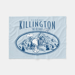 Peanuts Killington Ski Resort Vermont Fleece Blanket