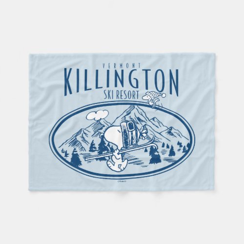 Peanuts  Killington Ski Resort Vermont Fleece Blanket