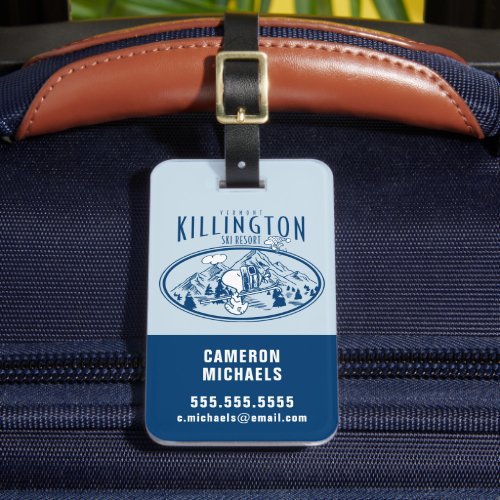 Peanuts  Killington Ski Resort Vermont Luggage Tag