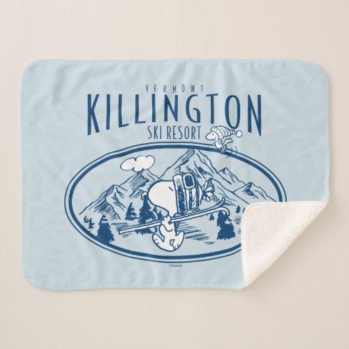 Peanuts  Killington Ski Resort Vermont Sherpa Blanket
