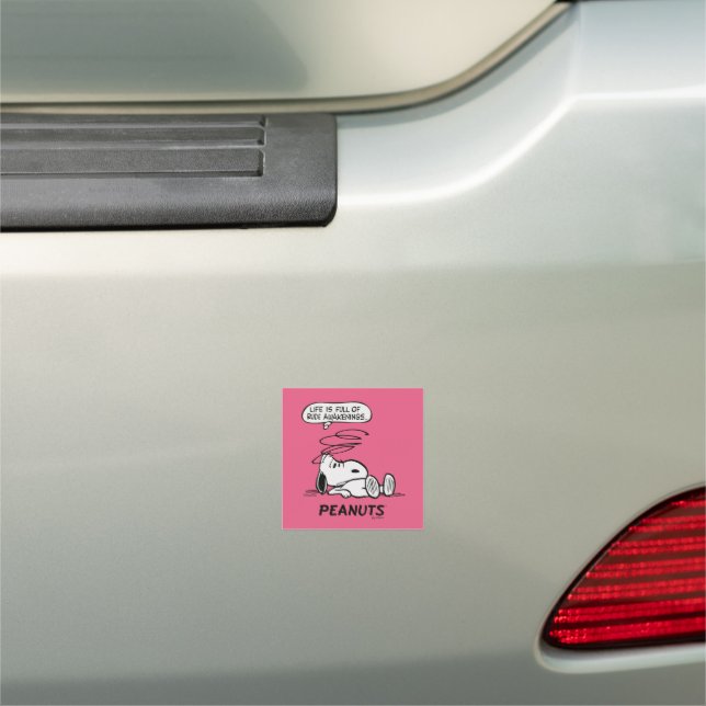 Peanuts | Life is Full of Rude Awakenings Car Magnet (In Situ)