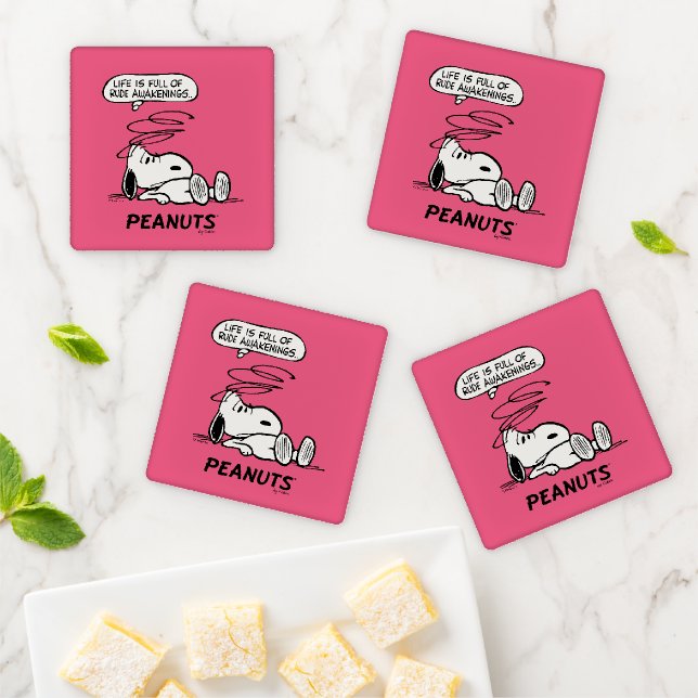 Peanuts | Life is Full of Rude Awakenings Coaster Set (In Situ)
