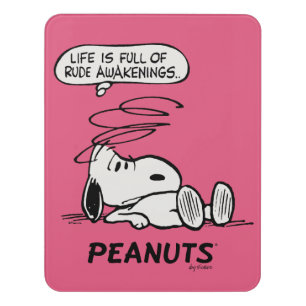 Peanuts   Life is Full of Rude Awakenings Door Sign