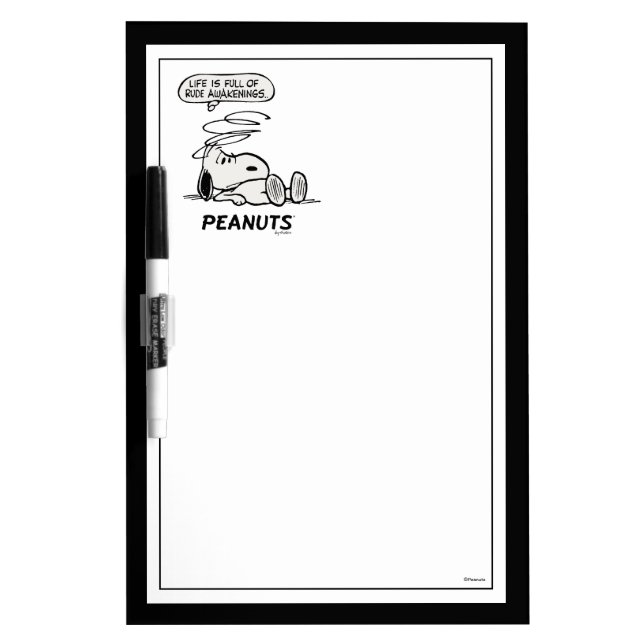 Peanuts | Life is Full of Rude Awakenings Dry Erase Board (Front)