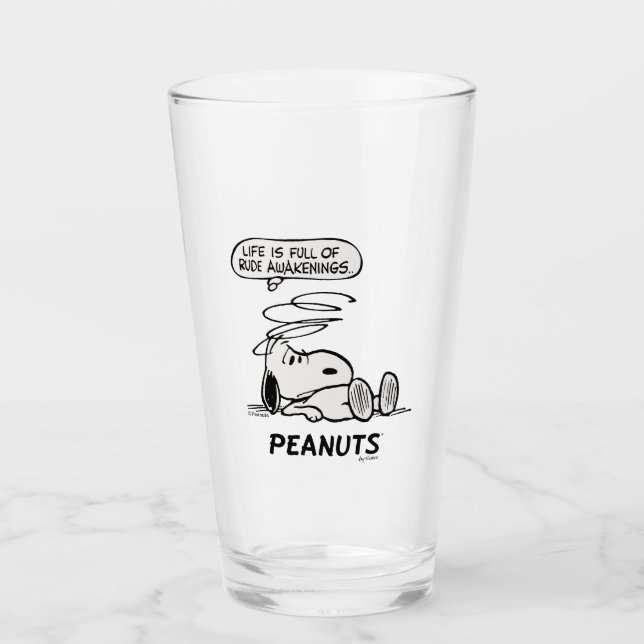 Peanuts | Life is Full of Rude Awakenings Glass (Front)