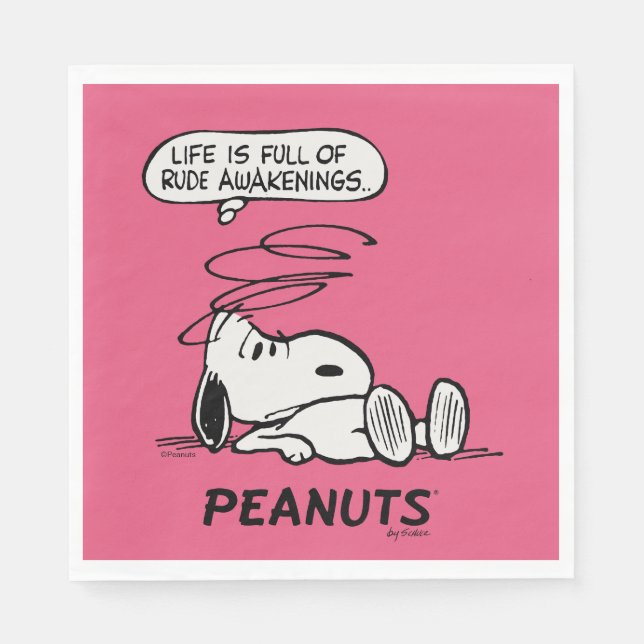 Peanuts | Life is Full of Rude Awakenings Napkins (Front)