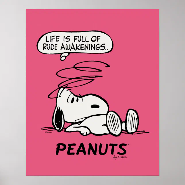 Peanuts | Life is Full of Rude Awakenings Poster | Zazzle