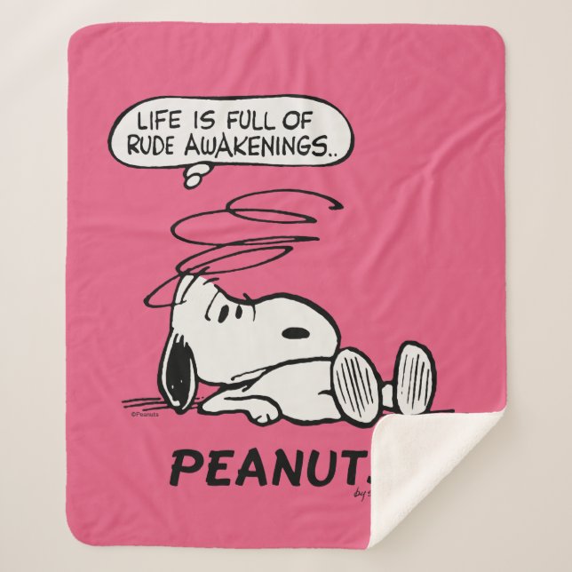 Peanuts | Life is Full of Rude Awakenings Sherpa Blanket (Front)