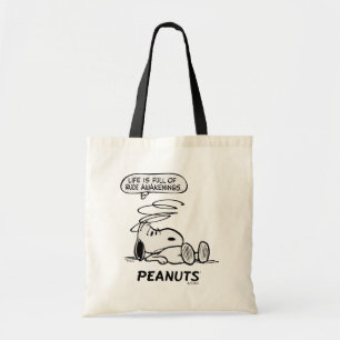 Peanuts Life is Full of Rude Awakenings Tote Bag