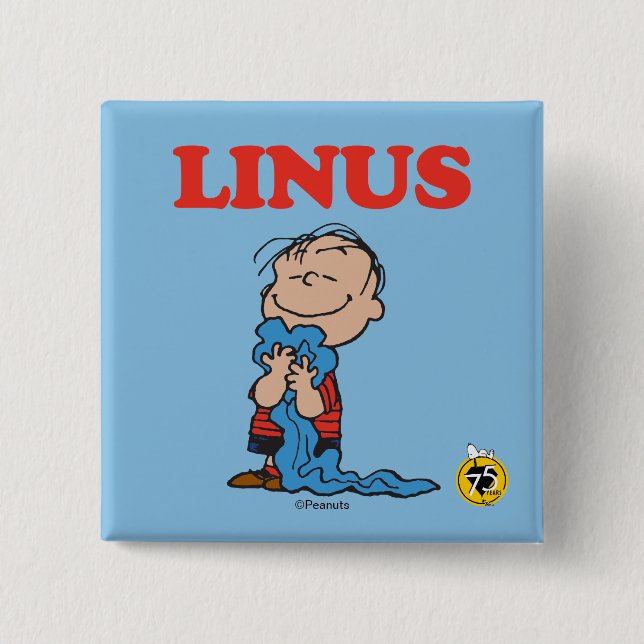 Peanuts | Linus Blanket Smile Button (Front)