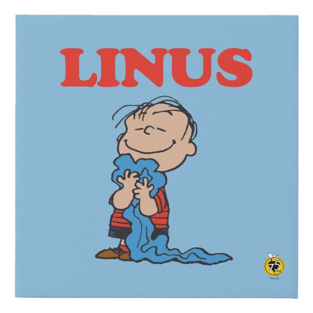 Peanuts | Linus Blanket Smile Faux Canvas Print (Front)
