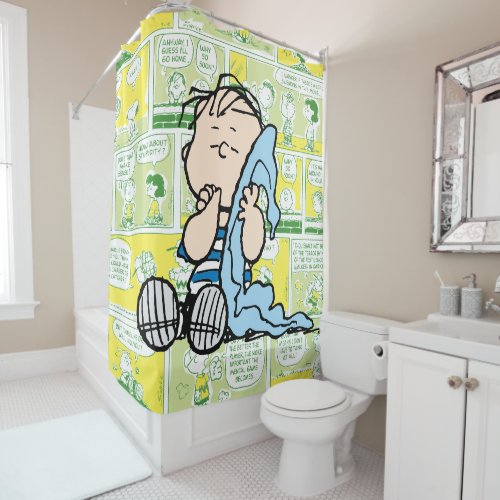 Peanuts  Linus Comic Pattern Shower Curtain